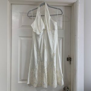 San Joy Made in USA Vintage Halter Neck Bead Embroidered Slip